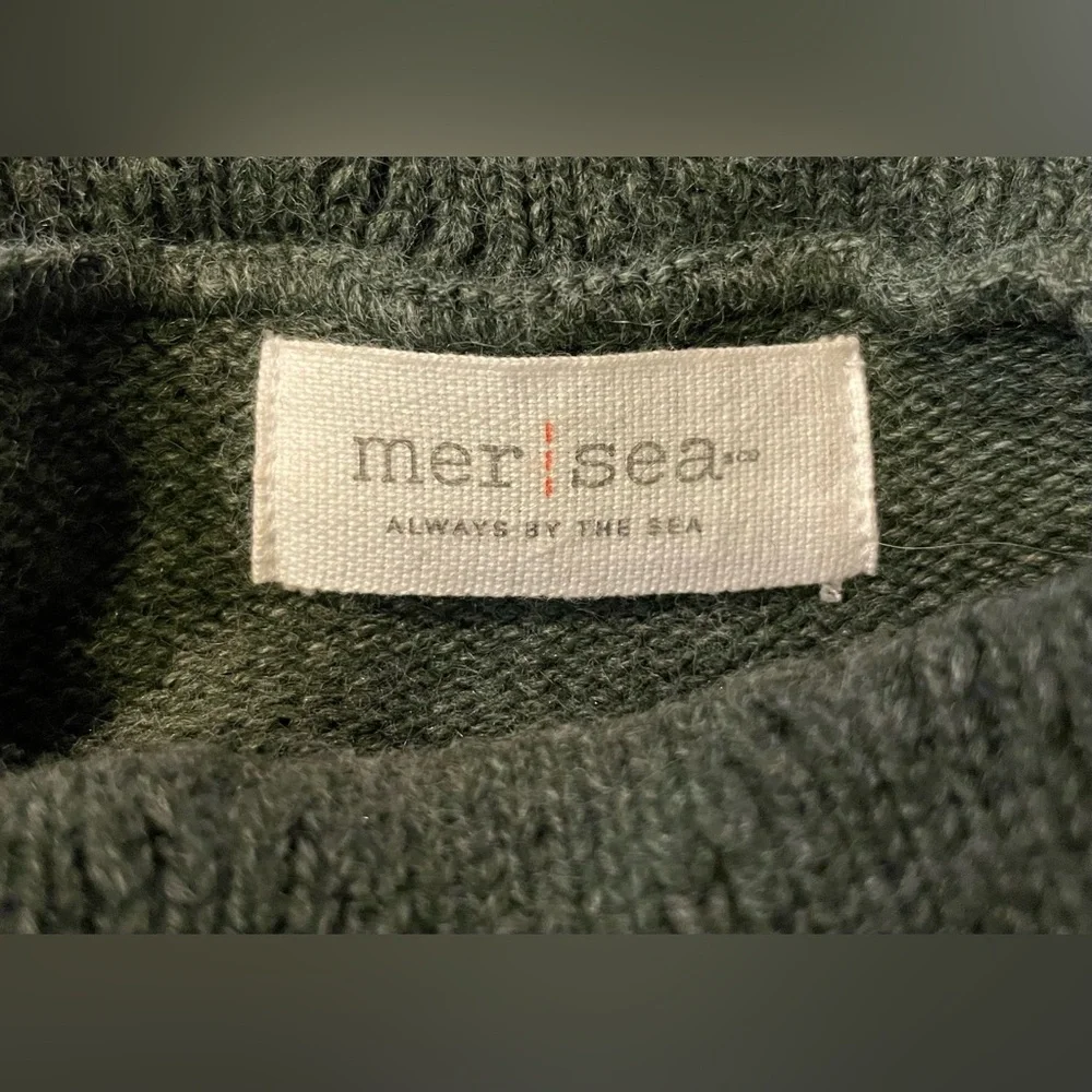 Turtleneck Cable-Knit Poncho Sweater - Green - Picture 4 of 5